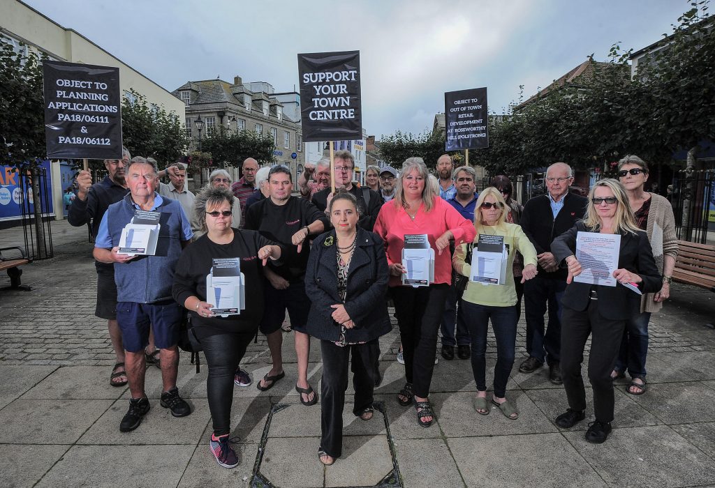 Polstrong protest in Camborne, Cornwall
